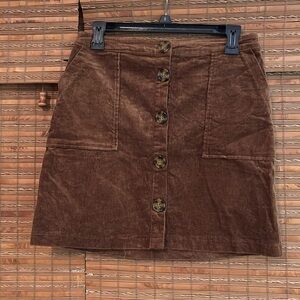 Women’s corduroy camel brown mini skirt